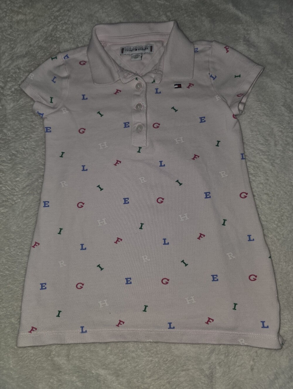 Tommy Hilfiger Allover Logo Letter Polo Dress Toddler 2/3 XXS